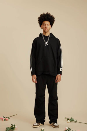 Three Lines Hoodie - BLACK