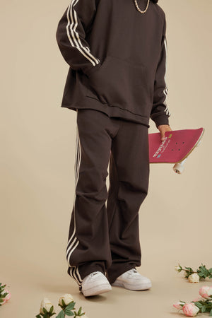 Three Lines Pants - BROWN