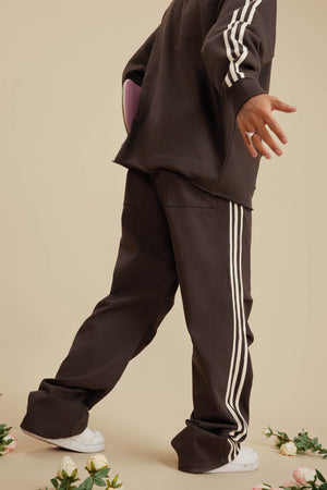 Three Lines Pants - BROWN