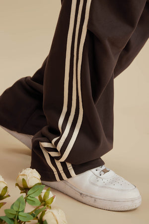 Three Lines Pants - BROWN