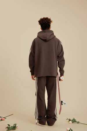 Three Lines Hoodie - BROWN