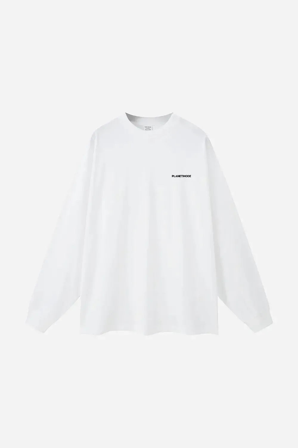 T-shirt Basics Long-Sleeves Drop Shoulder Oversized - White