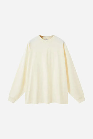 Long Sleeve Oversized T-Shirt 100% Cotton - LIGHT APRICOT