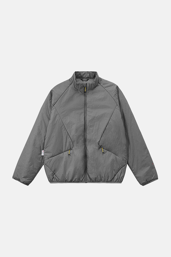 جاكيت رجالي خفيف الوزن مقاوم للرياح برقبة عالية - رمادي غامق