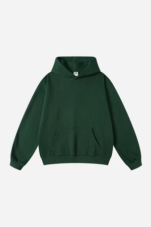 Hoodie Drop Shoulder Blank - BLACKISH GREEN