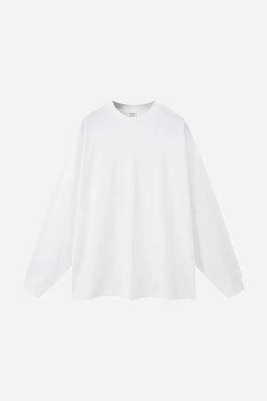 Long Sleeve Oversized T-Shirt 100% Cotton - WHITE
