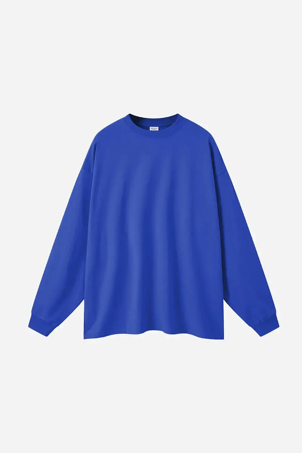 Long Sleeve Oversized T-Shirt 100% Cotton - Blue
