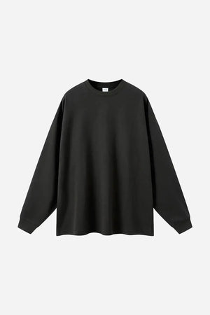 Long Sleeve Oversized T-Shirt 100% Cotton - DARK GRAY