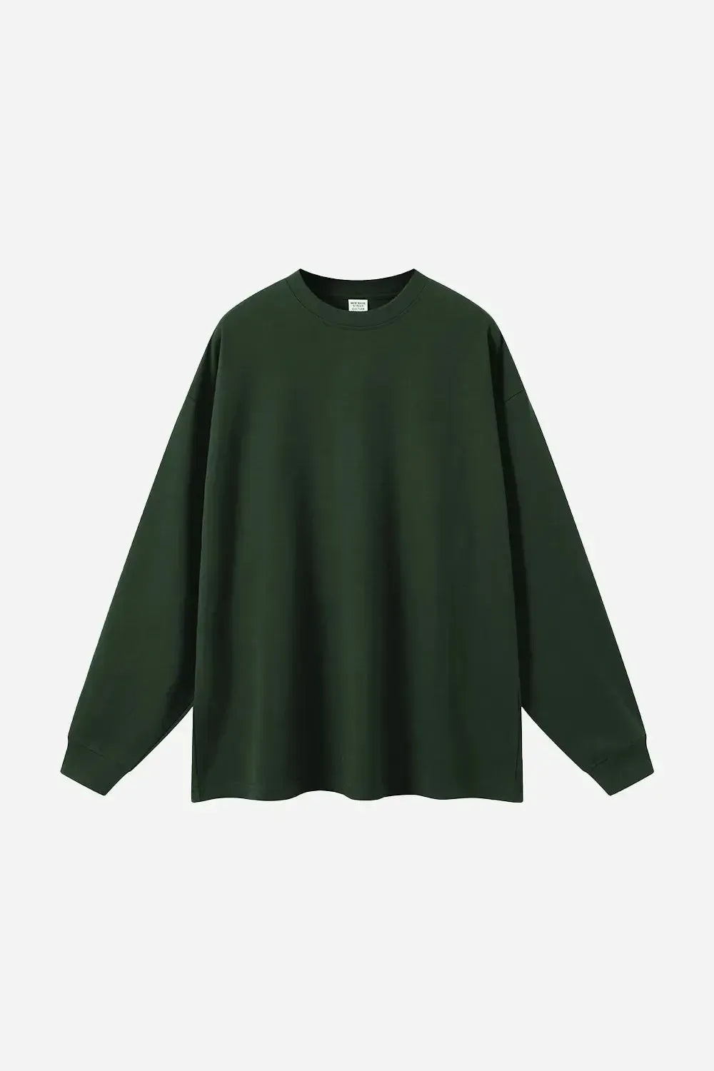 Long Sleeve Oversized T-Shirt 100% Cotton - DARKISH GREEN