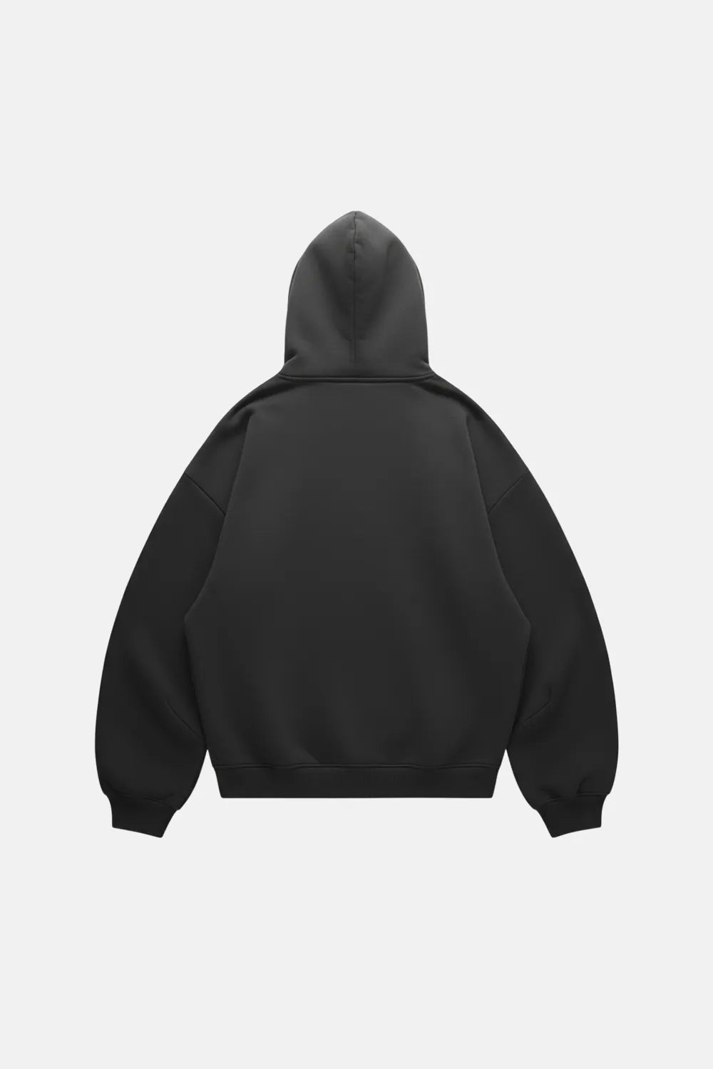 Hoodie Zipper Blank Cloudy - Black