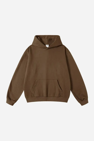 Hoodie Drop Shoulder Blank - BROWN