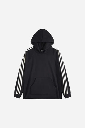 Three Lines Hoodie - BLACK