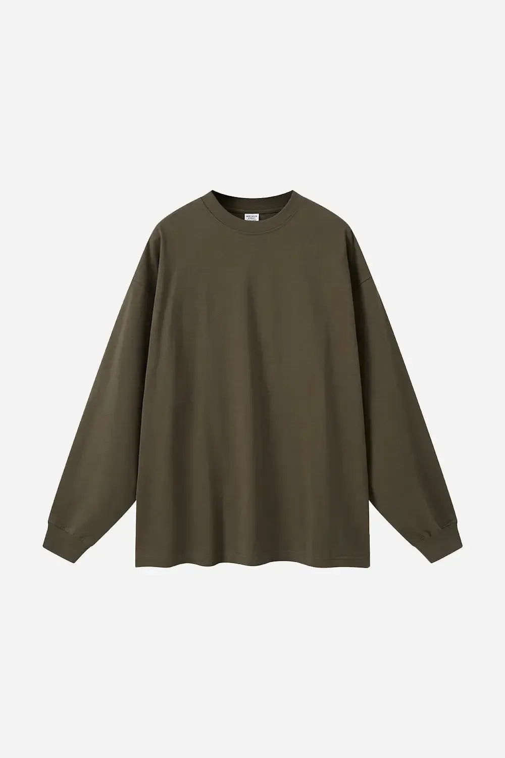 Long Sleeve Oversized T-Shirt 100% Cotton - COFFEE