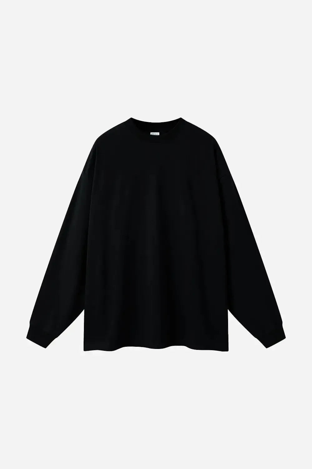 Long Sleeve Oversized T-Shirt 100% Cotton - Black