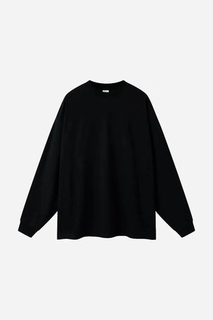 Long Sleeve Oversized T-Shirt 100% Cotton - Black