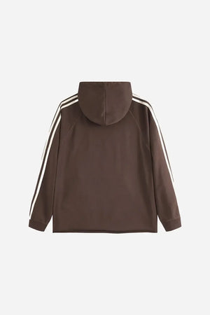 Three Lines Hoodie - BROWN