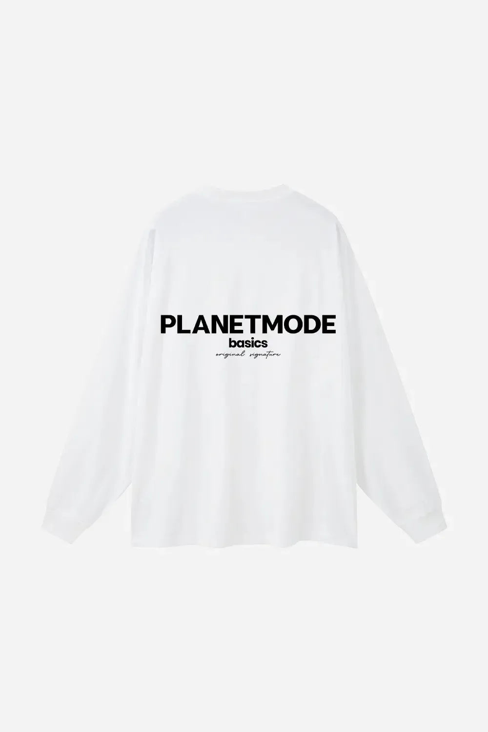 T-shirt Basics Long-Sleeves Drop Shoulder Oversized - White