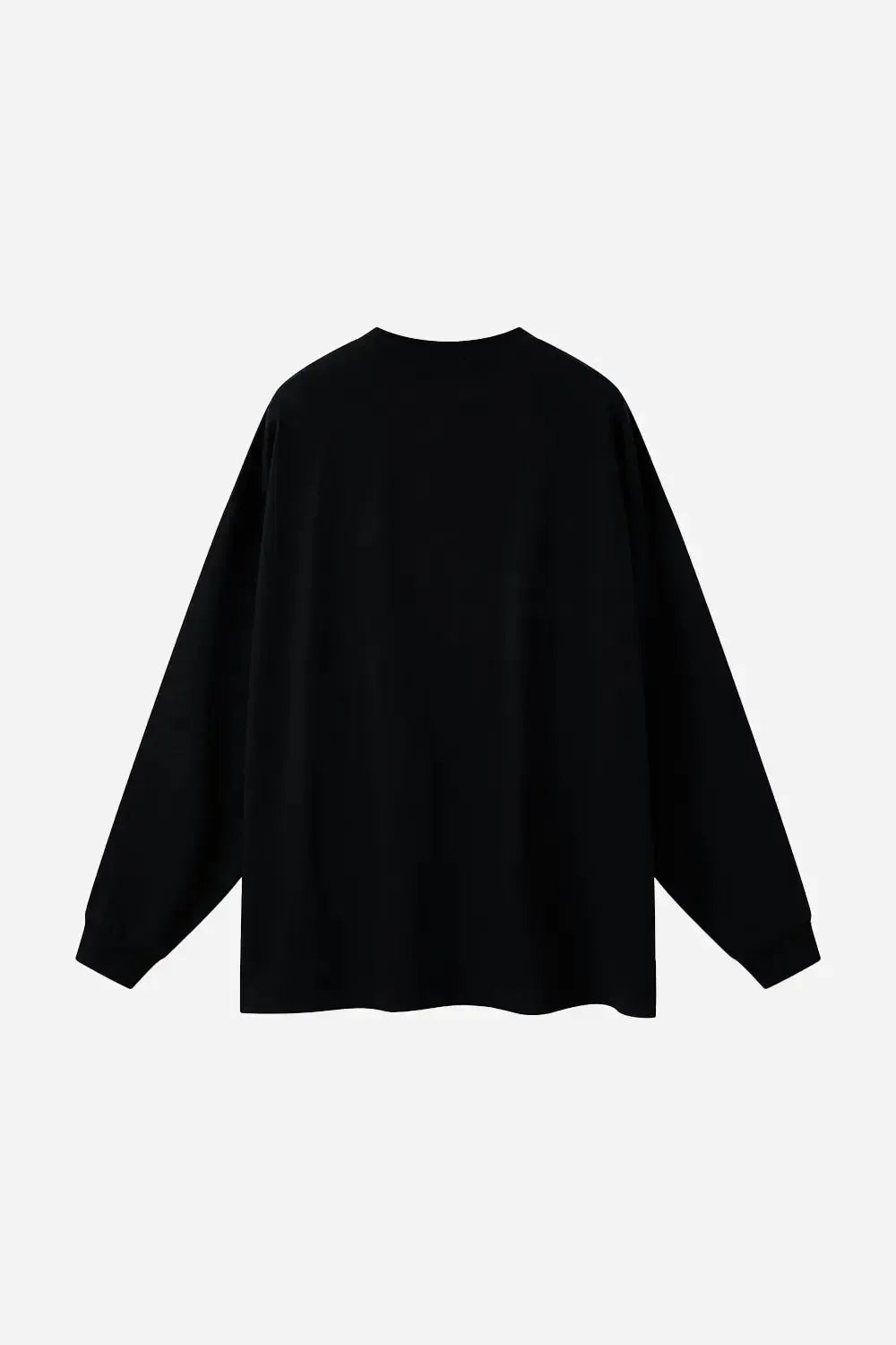 Long Sleeve Oversized T-Shirt 100% Cotton - Black