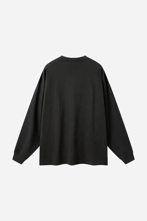 Long Sleeve Oversized T-Shirt 100% Cotton - DARK GRAY