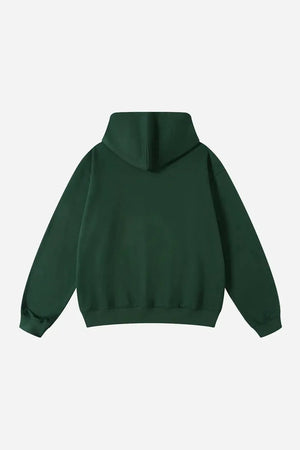 Hoodie Drop Shoulder Blank - BLACKISH GREEN