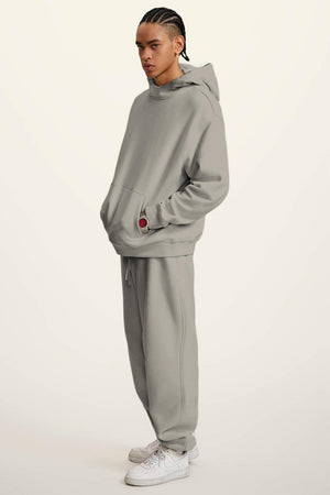 Ghost Hoodie Blank Heavy Drop Shoulder - GREY CAMEL