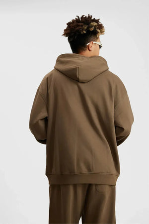 Hoodie Drop Shoulder Blank - BROWN