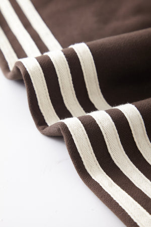 Three Lines Hoodie - BROWN