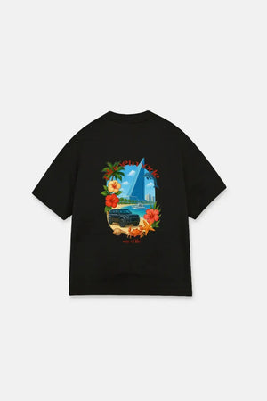 T-Shirt Beach Vibes Drop Shoulder - Black