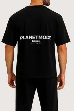 T-shirt Basics drop shoulder oversized - Black