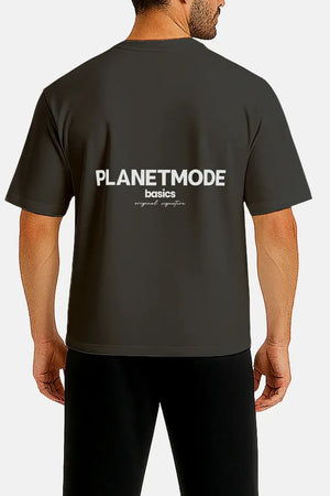 T-shirt Basics drop shoulder oversized - Dark Gray