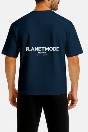 T-shirt Basics drop shoulder oversized - Blue Navy