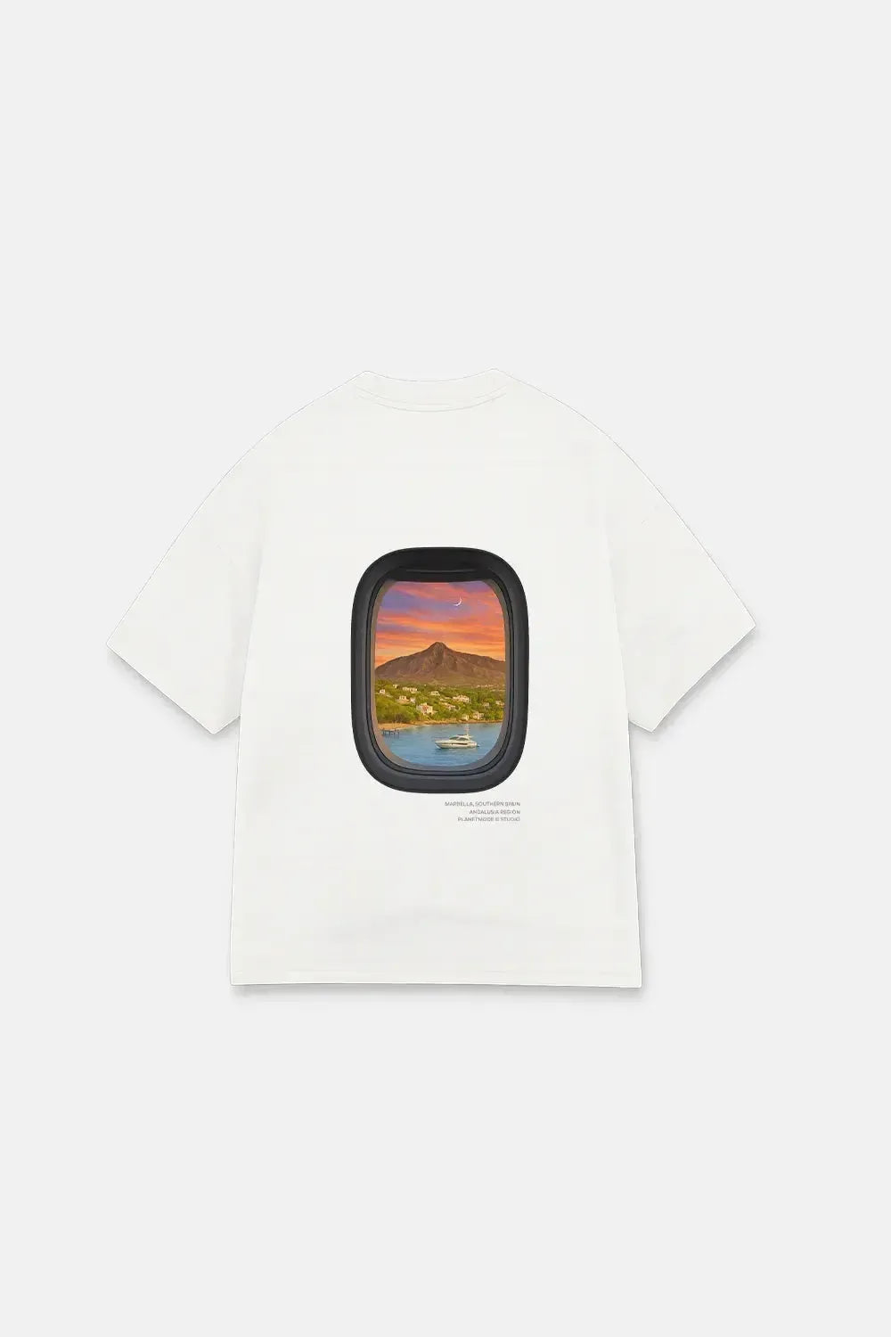 T-Shirt Airplane Marbella Oversized Drop Shoulder - White