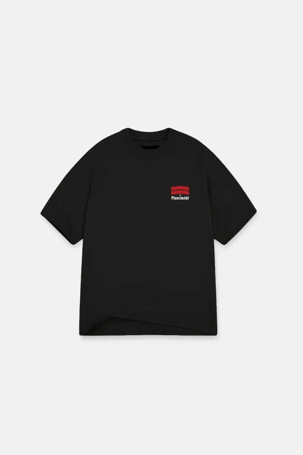 T-Shirt Mallbo Red Oversized Drop Shoulder - Black