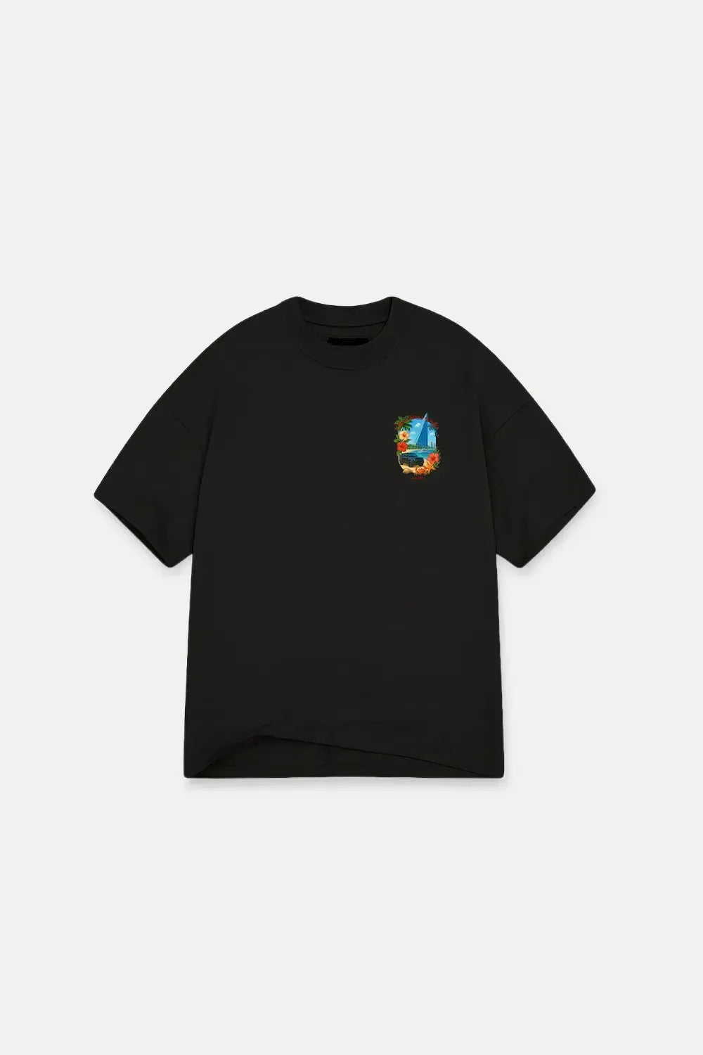 T-Shirt Beach Vibes Drop Shoulder - Black