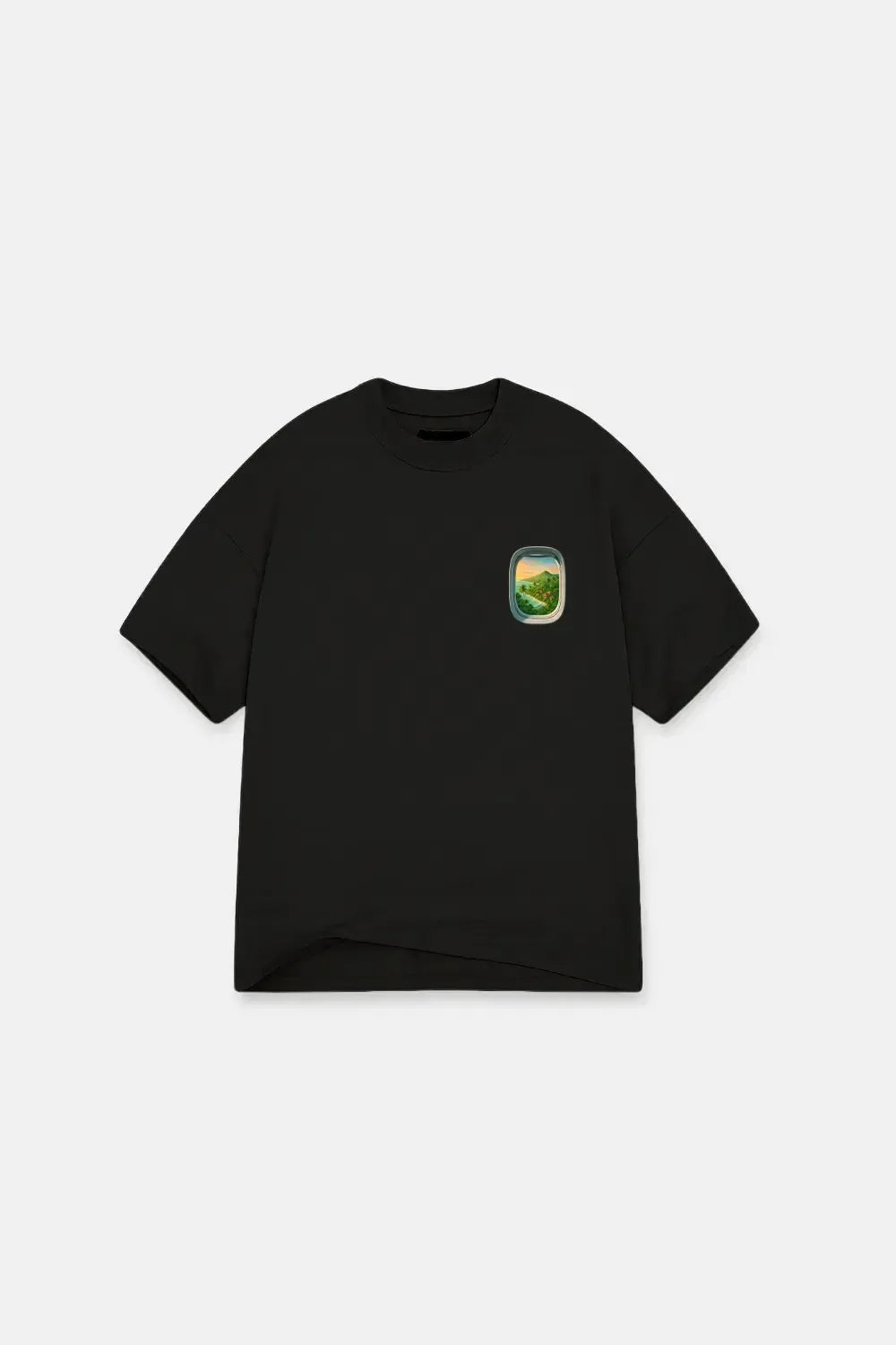 T-Shirt Airplane Bali Oversized Drop Shoulder - Black