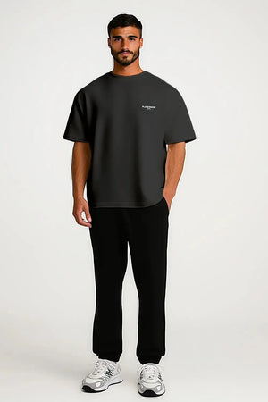 T-shirt Basics drop shoulder oversized - Dark Gray