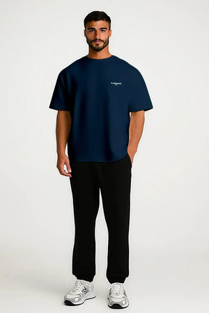 T-shirt Basics drop shoulder oversized - Blue Navy