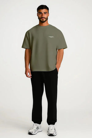 T-shirt Basics drop shoulder oversized - Smoke