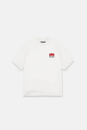 T-Shirt Mallbo Red Oversized Drop Shoulder - White