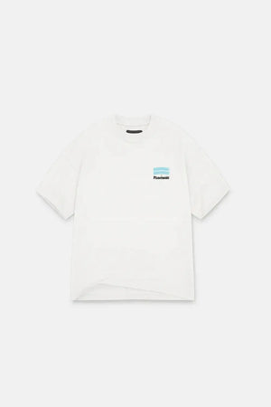 T-Shirt Mallbo Blue Oversized Drop Shoulder - White