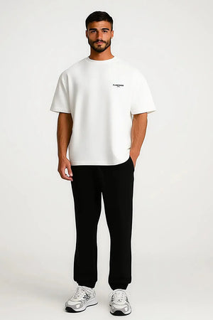 T-shirt Basics drop shoulder oversized - White