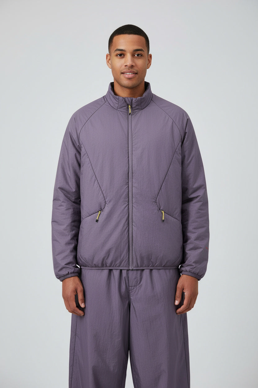 جاكيت رجالي خفيف الوزن مقاوم للرياح برقبة عالية - بنفسجي