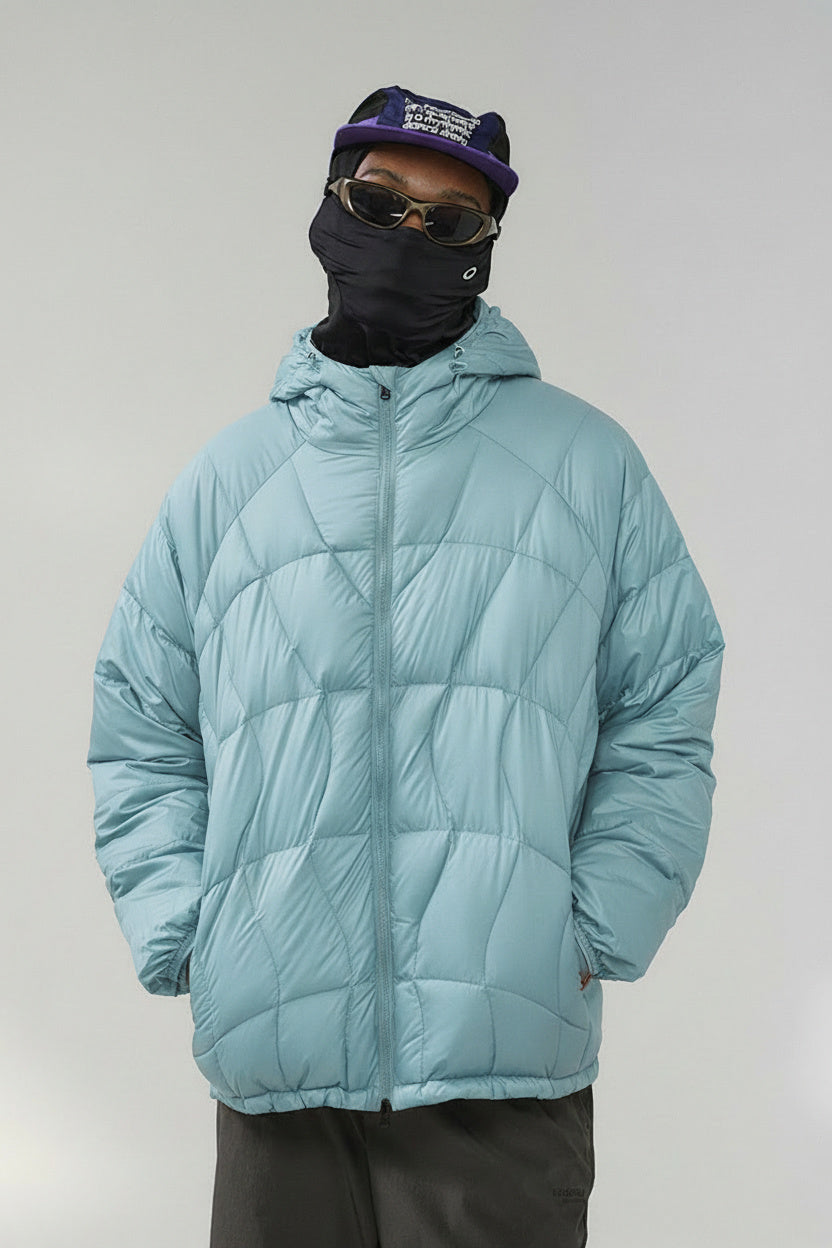 Men’s Lightweight Hooded Puffer Jacket - Light Blue