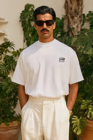 T-Shirt Formula 1 Oversized Drop Shoulder - White