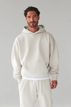 Hoodie Drop Shoulder Blank - MILK TEA WHITE