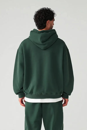Hoodie Drop Shoulder Blank - BLACKISH GREEN