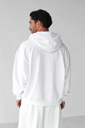 Hoodie Drop Shoulder Blank - WHITE