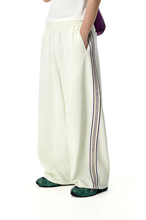 Baggy Pants SS-25 Nine Purple Wide Leg - White