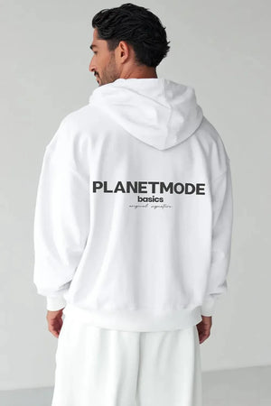 Hoodie Basics drop shoulder oversized - White