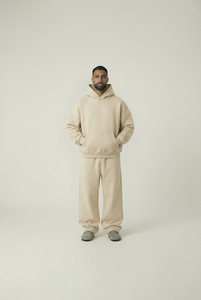 هودي كتف ساقط بلانك - رملي